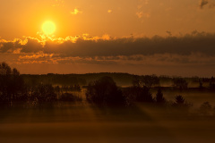 Sonnenaufgang bei Nebel